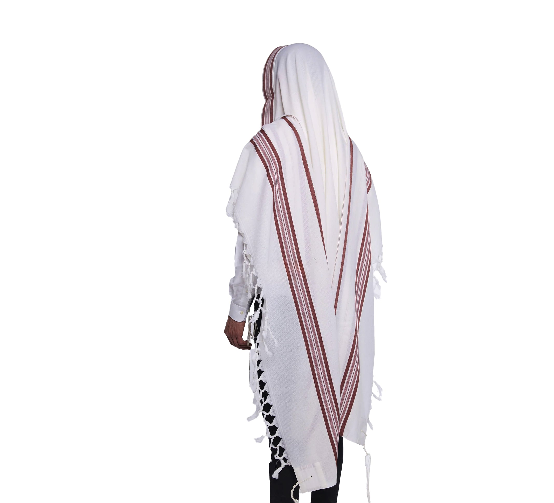 Maroon Wool Tallit Luxurious Weave - Hallel Design