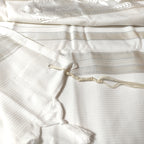Cotton Tallit – White/Silver Stripes – Machine Washable – Multiple Sizes