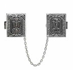 Silver-Plated Torah Scroll Tallit Clips