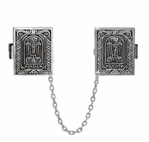 Silver-Plated Torah Scroll Tallit Clips