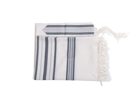 Blue Wool Tallit Luxurious Weave - Hallel Design