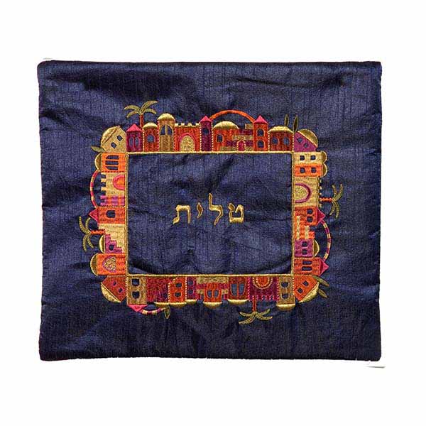Yair Emanuel Jerusalem Embroidered Tallit Bag – 14" x 12"