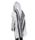 Cotton Tallit – Black Stripes – Machine Washable – Multiple Sizes
