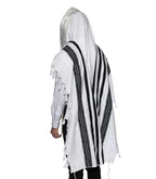Cotton Tallit – Black Stripes – Machine Washable – Multiple Sizes