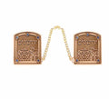 Gold-Tone Jerusalem Tallit Clips with Blue Crystal Stars