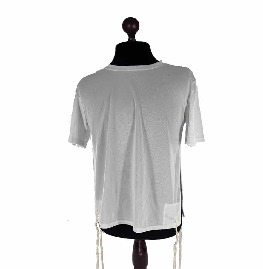 Sports T-Shirt Tzitzit – Moisture-Wicking Performance Fabric – White