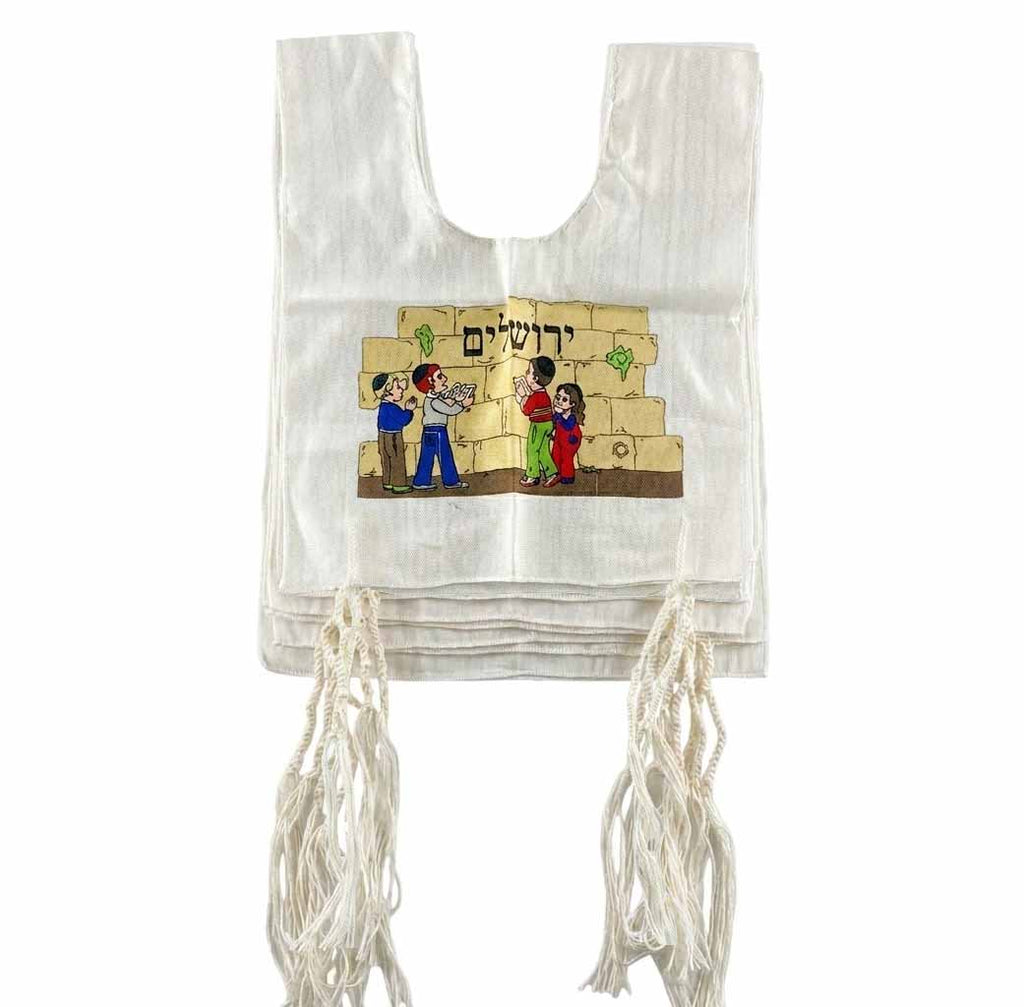 Children’s Jerusalem Tallit Katan – 5 Pack – Jerusalem Design