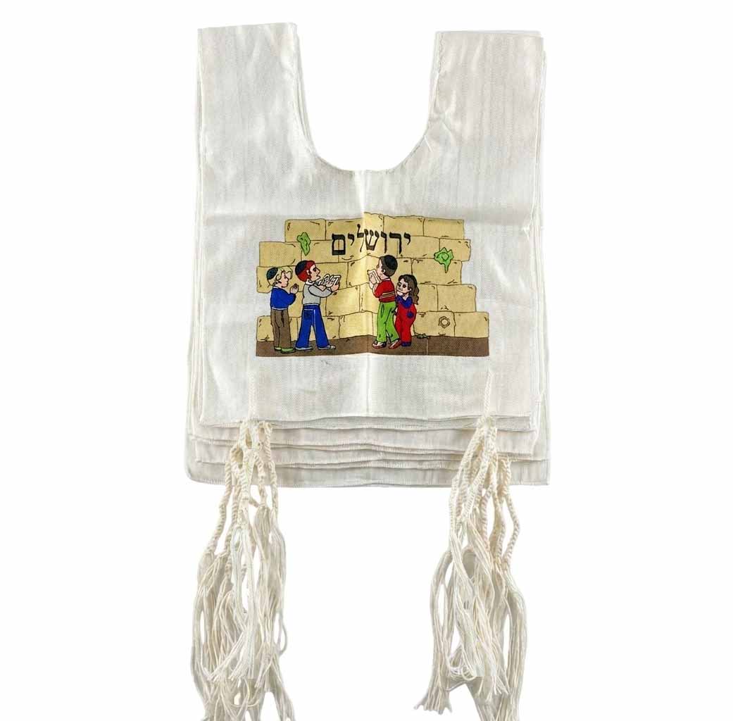 Children’s Jerusalem Tallit Katan – 5 Pack – Jerusalem Design