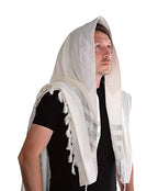 Cotton Tallit – White Stripes – Machine Washable – Multiple Sizes