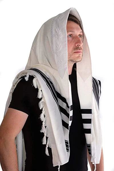 Cotton Tallit – Black Stripes – Machine Washable – Multiple Sizes