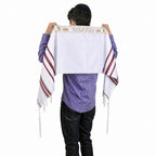 Talitnia Acrylic Tallit – Traditional Maroon & Gold Stripes