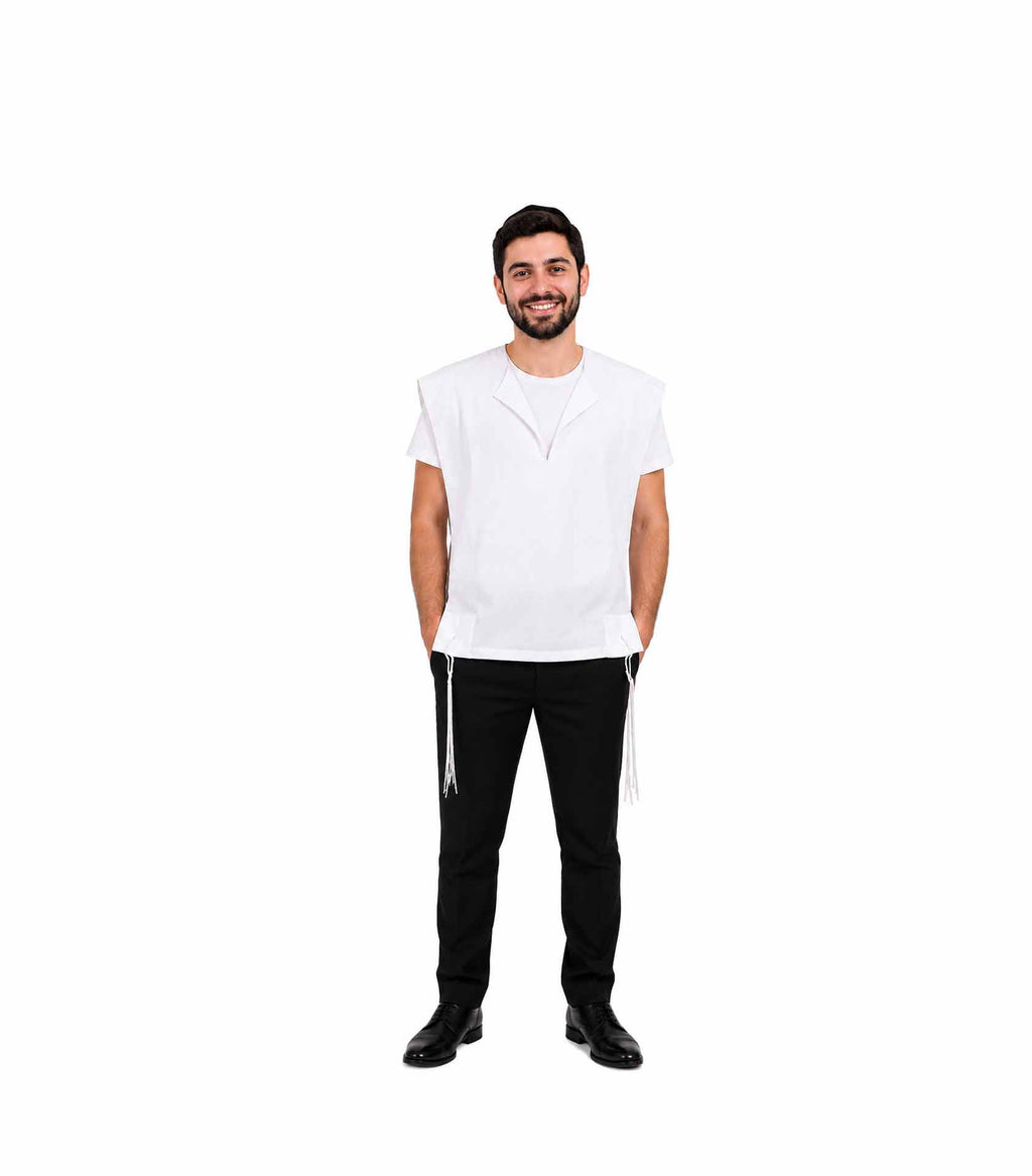 Adult Cotton Tallit Katan – Lightweight & Easy Care – Kosher Certified