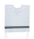 Wool Tallit Katan – Traditional Black Stripes – No Flaps