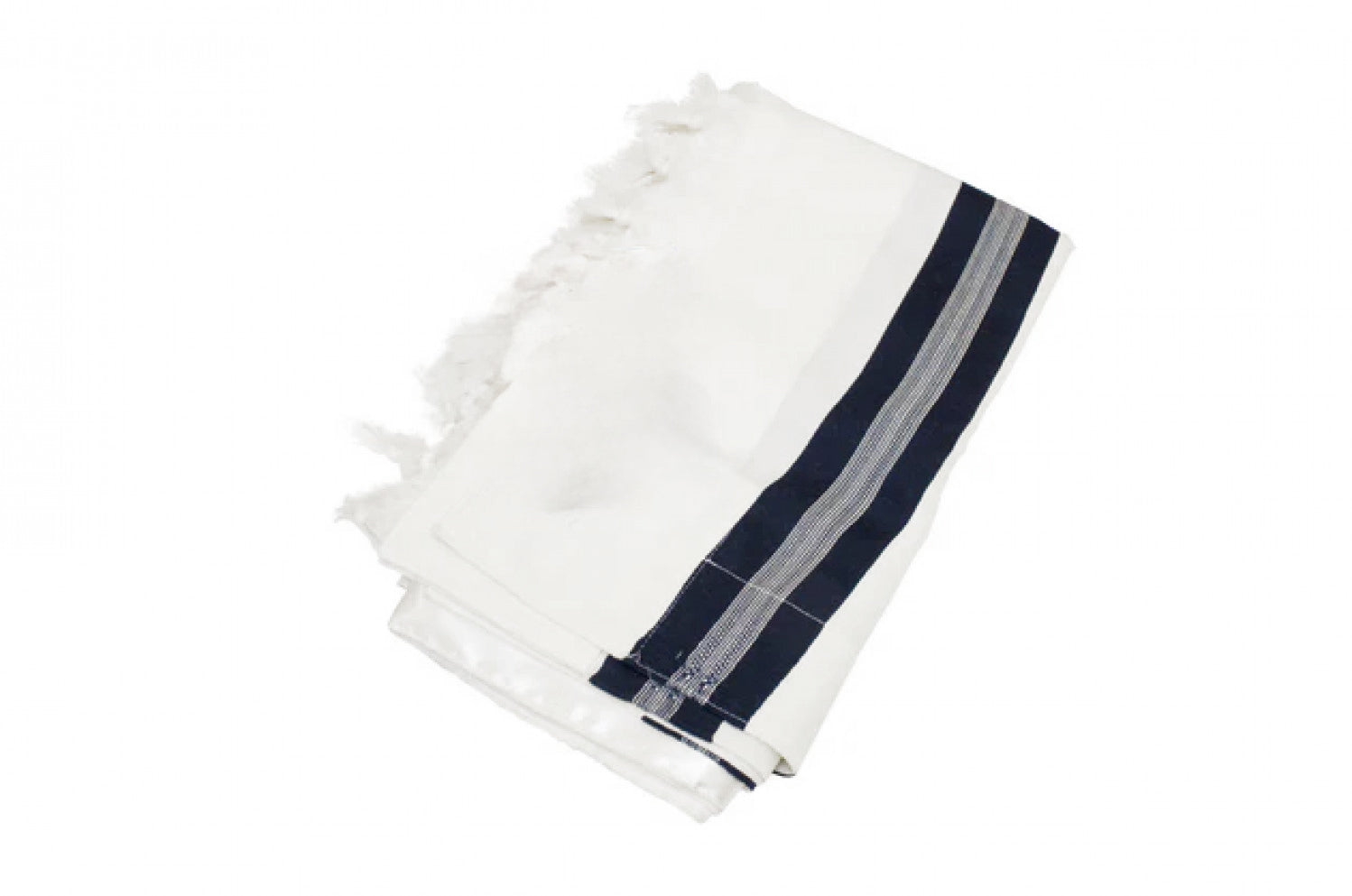 Classic Wool Tallit – Traditional Blue Stripes