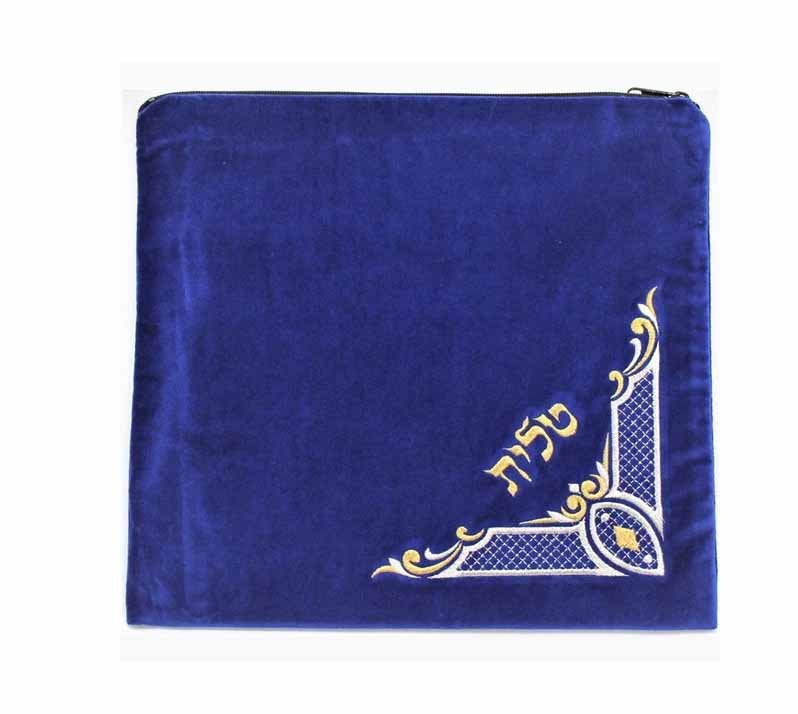 Velvet Corner Embroidered Tallit Bag
