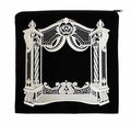 Velvet Decorative Arch Embroidered Tallit Bag – Black – 16.5" x 16"