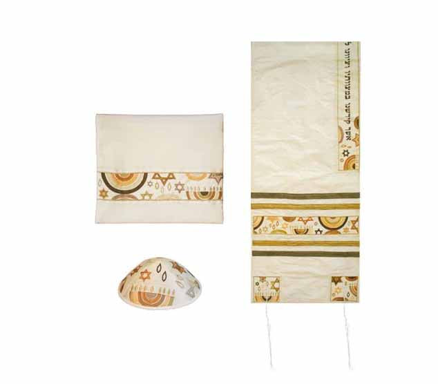 Yair Emanuel Menorah &amp; Star of David Tallit Set – Multiple Color