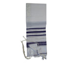 Talitnia Acrylic Tallit – Traditional Purple & Silver Stripes