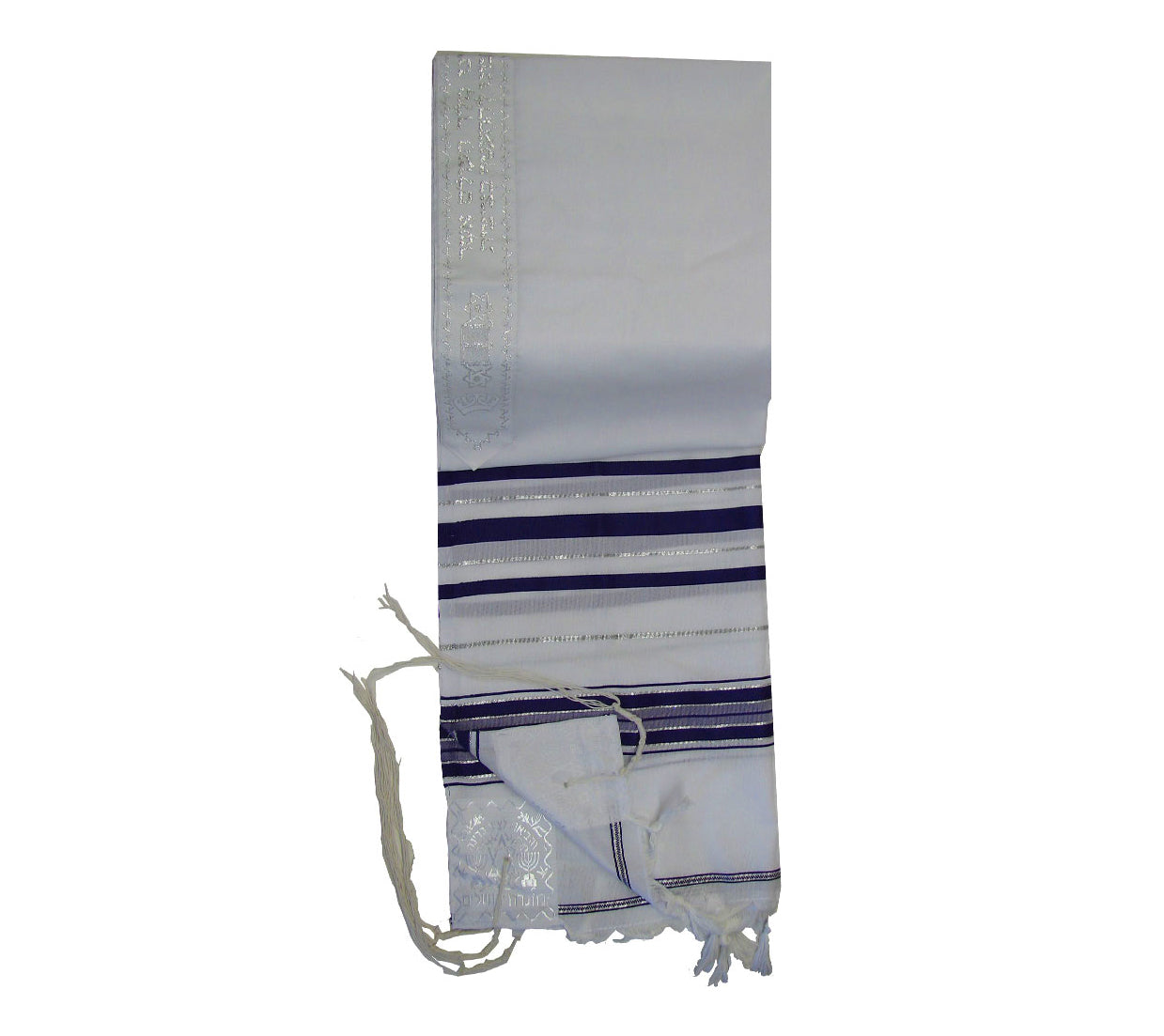 Talitnia Acrylic Tallit – Traditional Purple & Silver Stripes