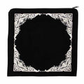 Velvet Ornate Corner Embroidered Tallit Bag – Black – 16.5" x 16"