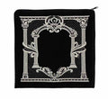 Velvet Ornate Arch Embroidered Tallit Bag – Black – 16.5" x 16"
