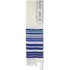 Bnei Or Multi-Color Blue Wool Tallit Set with Matching Bag