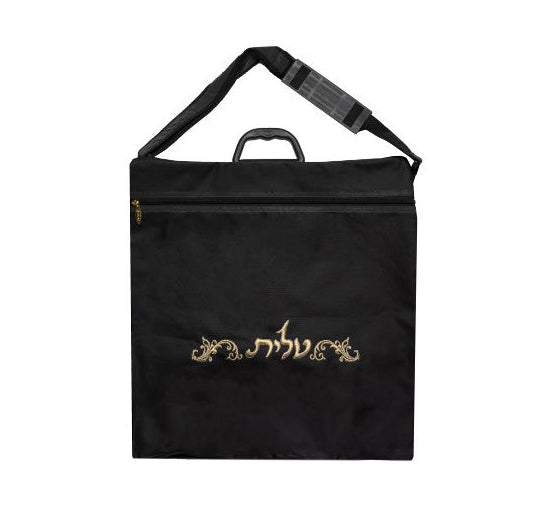 Black Tallit Tote Bag with Tallit Embroidered – Multiple Sizes