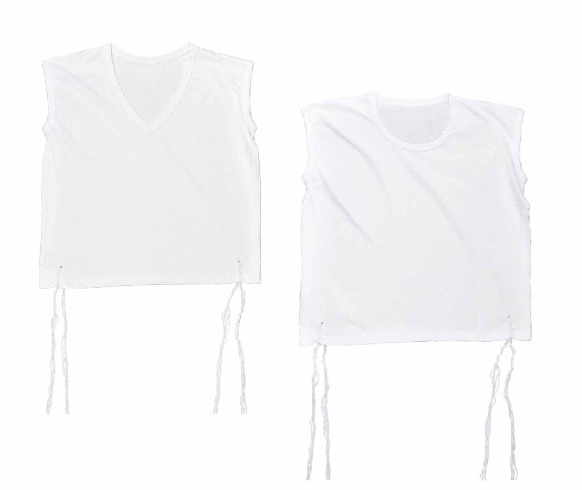 T-Shirt Tzitzit – 100% Cotton Knit – Kosher Certified – Multiple Neck Styles