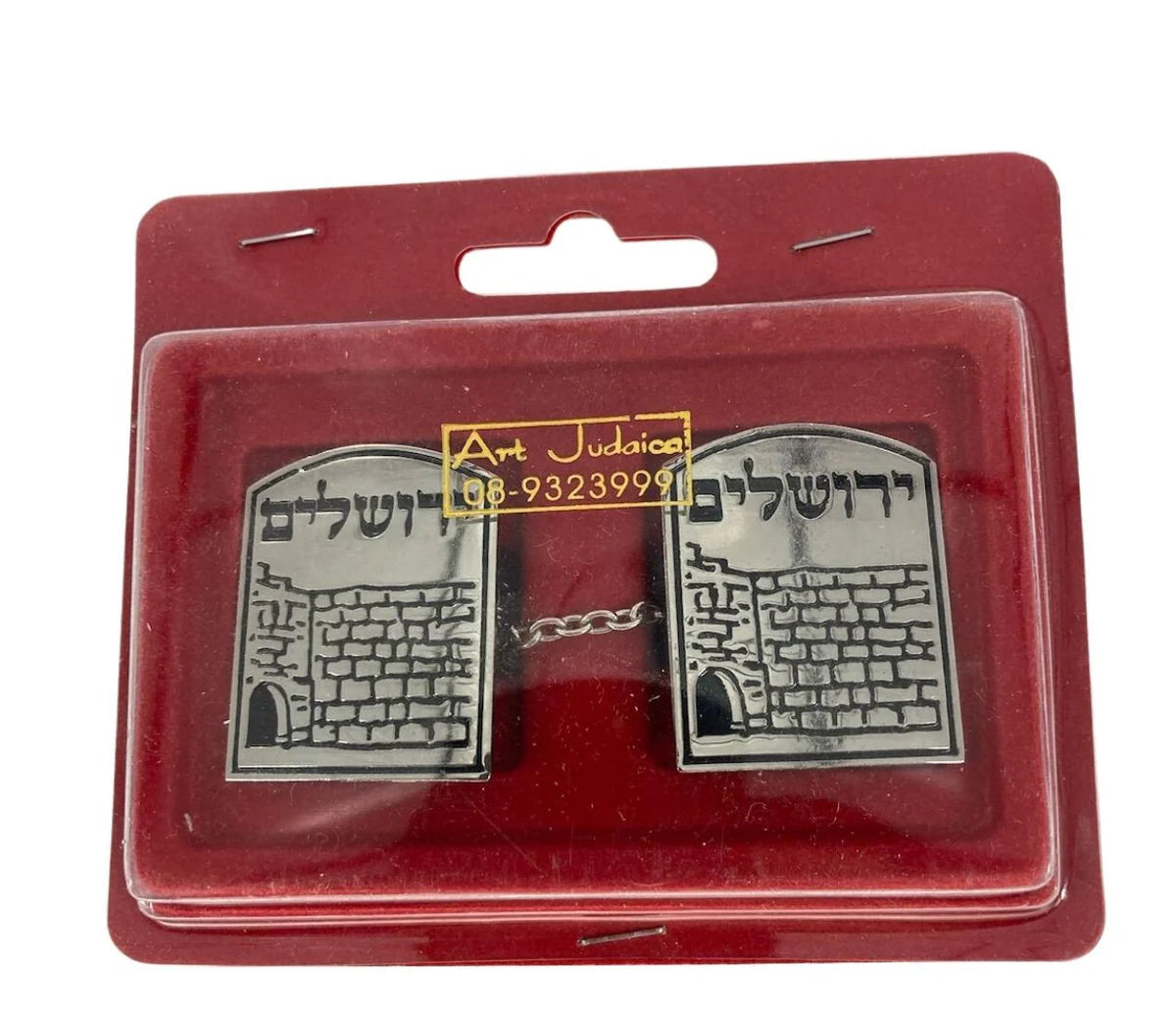 Nickel Jerusalem Wall Tallit Clips – Yerushalayim Design