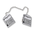 Nickel Jerusalem Wall Tallit Clips – Yerushalayim Design