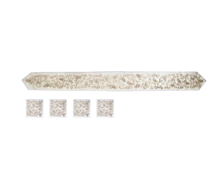 Yair Emanuel Pomegranate Embroidered Atarah (Tallit Neckband) with Matching Corners – 31" x 3.6"