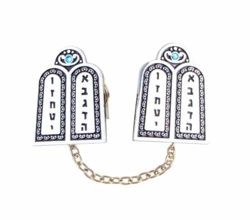 Nickel-Plated Luchot (Ten Commandments) Tallit Clips