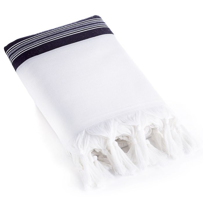 Elite Edition Wool Tallit – Traditional Black Stripes – Non-Slip