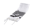 Elite Edition Wool Tallit – Traditional Black Stripes – Non-Slip