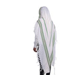 Green Wool Tallit Luxurious Weave - Hallel Design