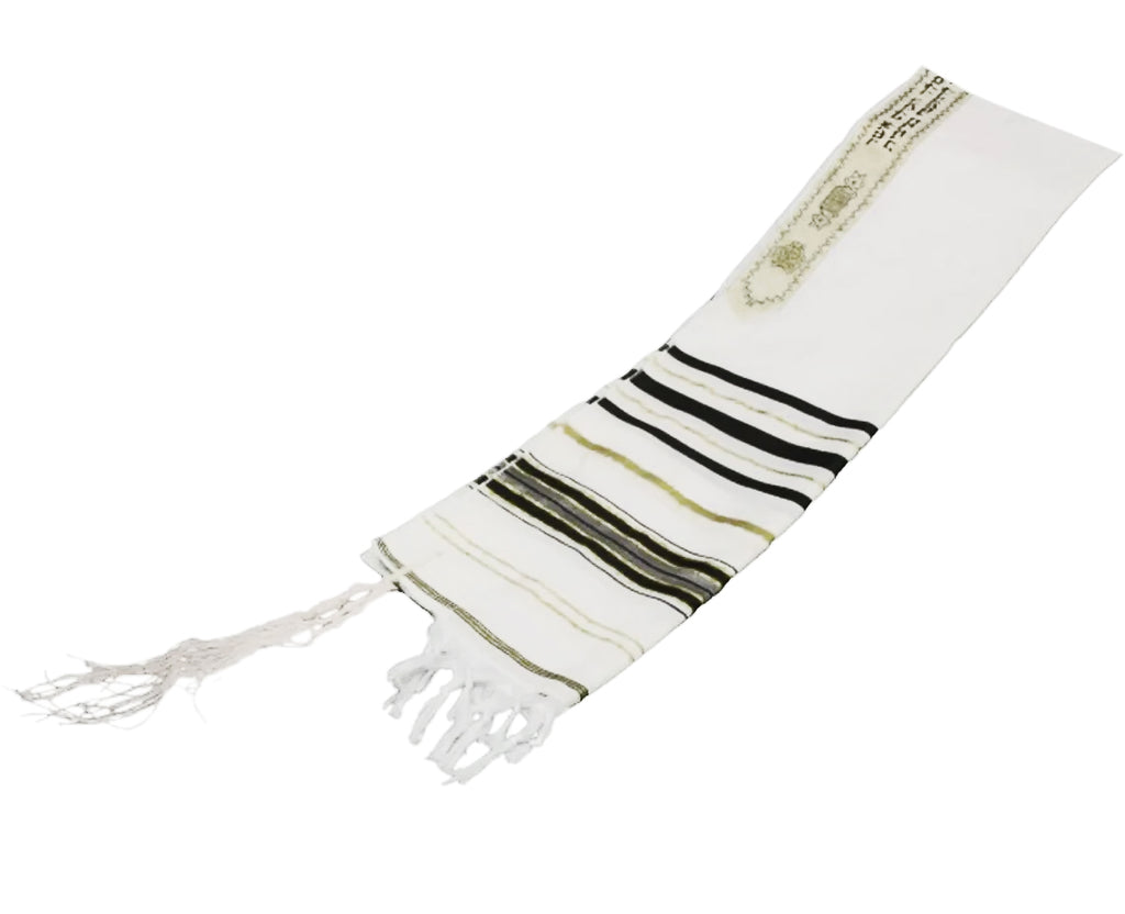 Talitnia Acrylic Tallit – Traditional Black & Gold Stripes
