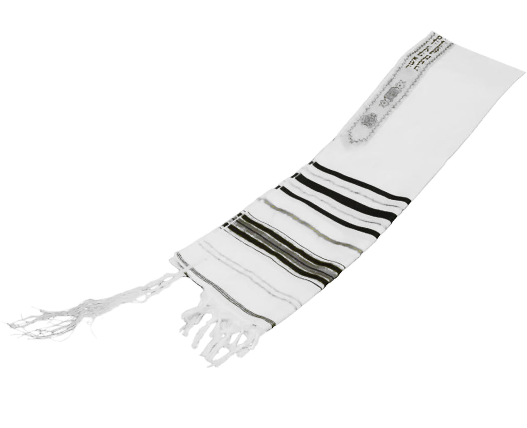 Talitnia Acrylic Tallit – Traditional Black & Silver Stripes