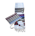 Bnei Or Multi-Color Red Wool Tallit Set with Matching Bag