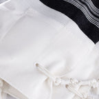 Premiere Tallis Hameshubach – Geometric Weave – Traditional Black Stripes