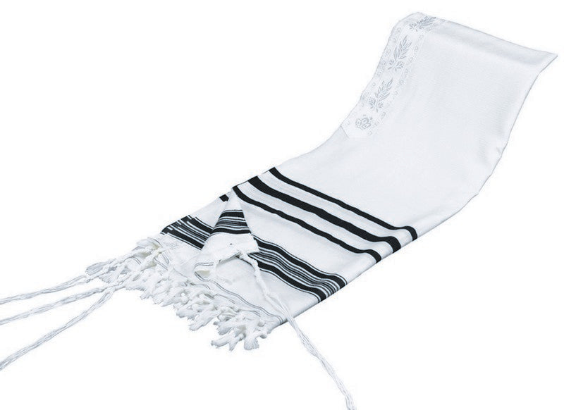 Tashbetz Wool Tallit – Raised Grid Weave