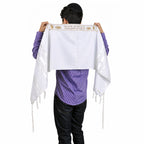Talitnia Acrylic Tallit – Traditional White & Gold Stripes