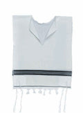 Wool Tallit Katan – Traditional Black Stripes – Fringes